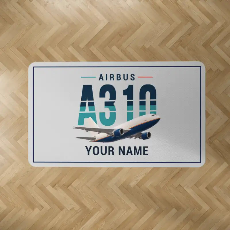 Airbus A310-200P2F - Original + Name - Rectangle Carpet - Light Gray