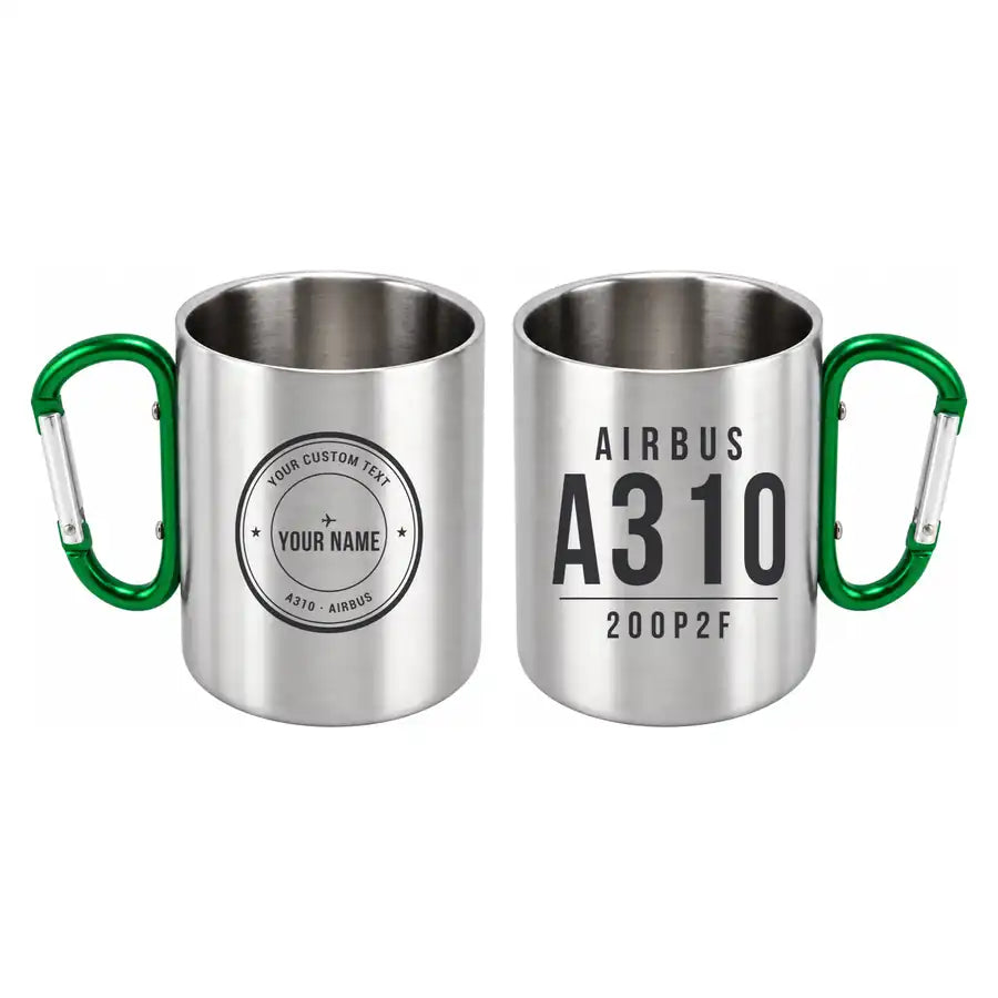 Airbus A310-200P2F - Outdoors Mug - Tag + Name - Green