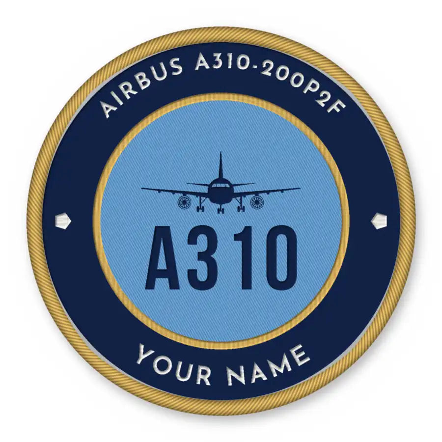 Airbus A310-200P2F Patches - Circle + Name - Navy Sky