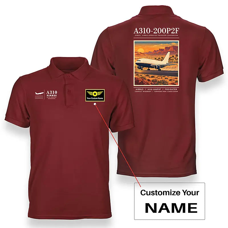 Airbus A310-200P2F - Poster - Double-Side Polo - Red + Name