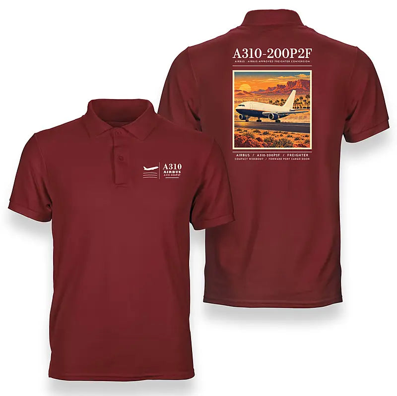Airbus A310-200P2F - Poster - Double-Side Polo - Red