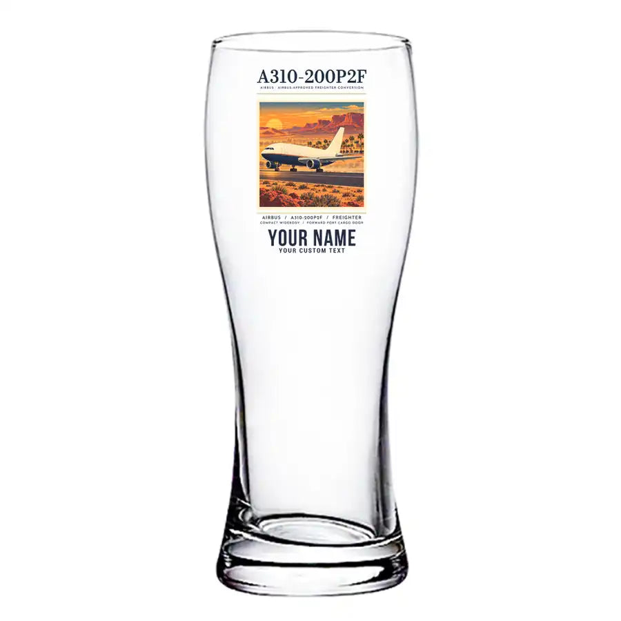 Airbus A310-200P2F - Poster + Name - Pilsner Beer Glass