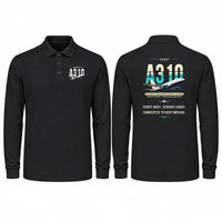 Thumbnail for Airbus A310-200P2F Premium Polo T-Shirts - Original - Long Sleeve - Black
