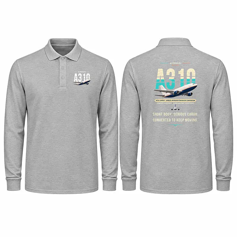 Airbus A310-200P2F Premium Polo T-Shirts - Original - Long Sleeve - Gray