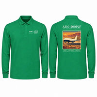 Thumbnail for Airbus A310-200P2F Premium Polo T-Shirts - Poster - Long Sleeve - Green