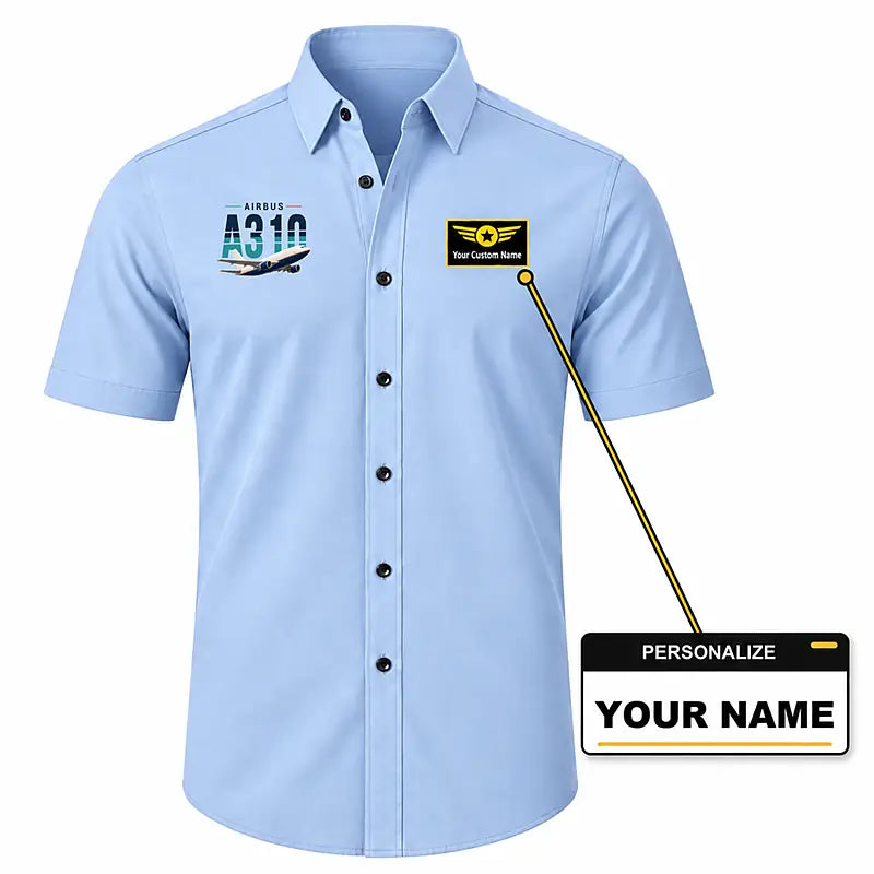 Airbus A310-200P2F - Short Sleeve Shirt - Original - Light Blue + NAME