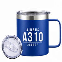 Thumbnail for Airbus A310-200P2F - Stainless Steel Mug - Tag - Blue