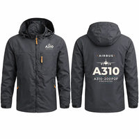 Thumbnail for Airbus A310-200P2F Stylish Jackets - Hooded Windbreaker - Heritage - Charcoal