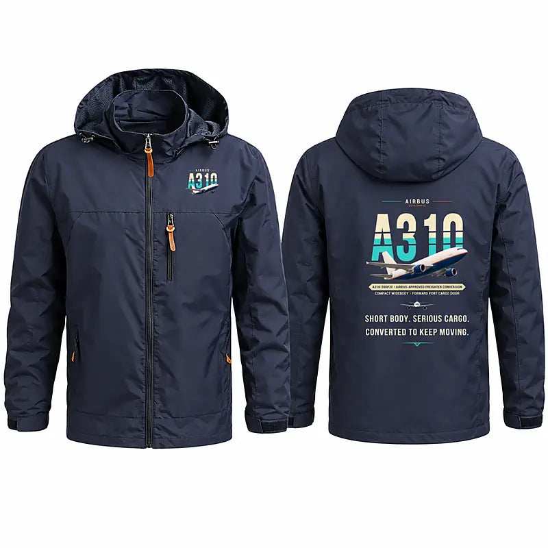 Airbus A310-200P2F Stylish Jackets - Hooded Windbreaker - Original - Navy Blue