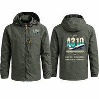 Thumbnail for Airbus A310-200P2F Stylish Jackets - Hooded Windbreaker - Original - Olive Green
