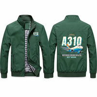 Thumbnail for Airbus A310-200P2F Stylish Jackets - Stand Collar - Cartoon - Green