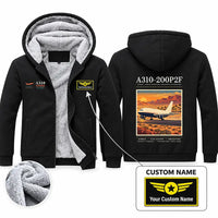 Thumbnail for Airbus A310-200P2F Zipped Sweatshirts - Poster + Name - Black