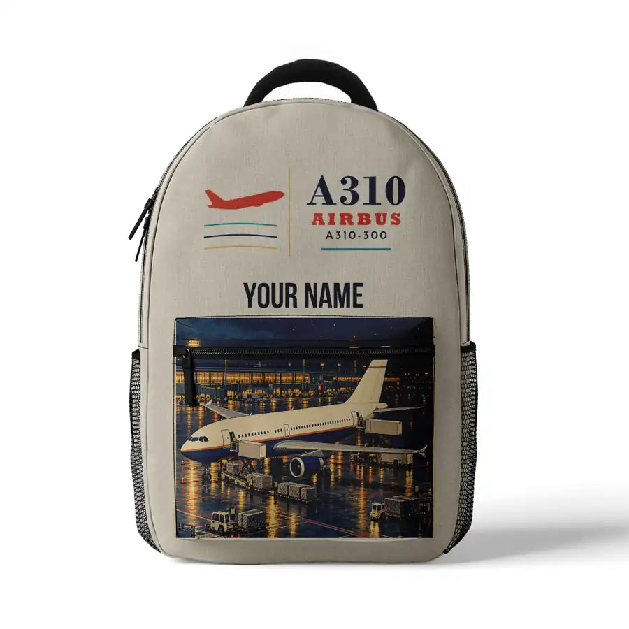 Airbus A310-300 - 3D Backpack - Beige + Name