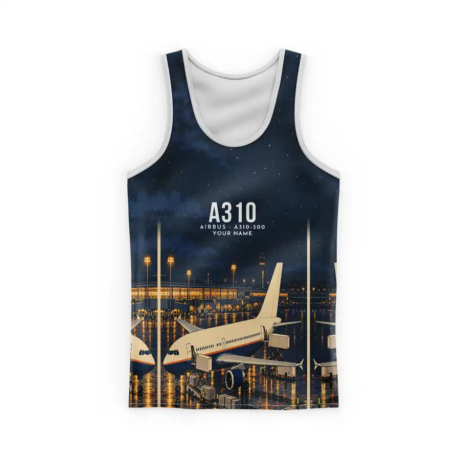 Airbus A310-300 3D All-Over Print Clothing - Tank Top - 3D + Name