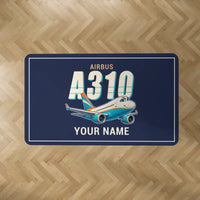 Thumbnail for Airbus A310-300 - Cartoon + Name - Rectangle Carpet - Dark Blue