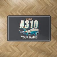 Thumbnail for Airbus A310-300 - Cartoon + Name - Rectangle Carpet - Dark Gray