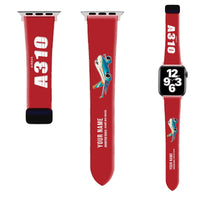 Thumbnail for Airbus A310-300 Apple Watch Bands - Red (Magnetic Band) - Cartoon + Name