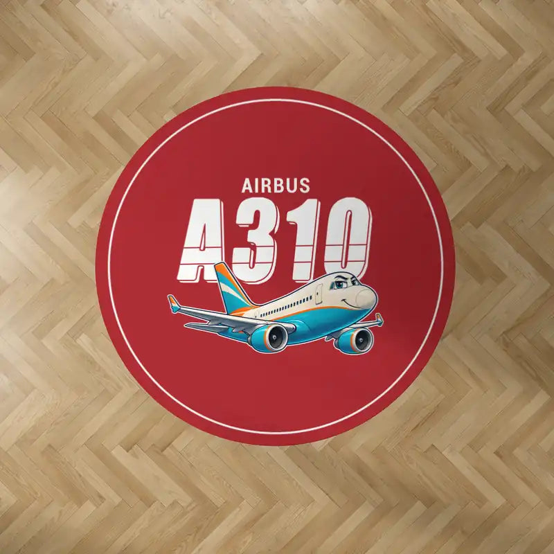 Airbus A310-300 - Cartoon - Round Carpet - Red
