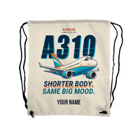 Thumbnail for Airbus A310-300 - Drawstring Bag - Cartoon + Name - Beige