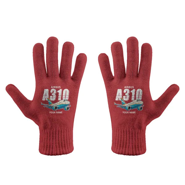 Airbus A310-300 - Gloves - Full - Cartoon + Name - Red