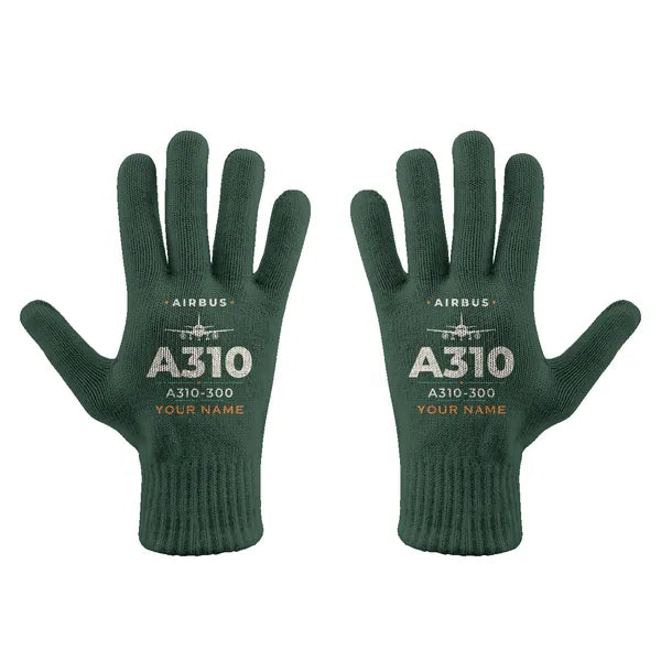 Airbus A310-300 - Gloves - Full - Heritage + Name - Dark Green