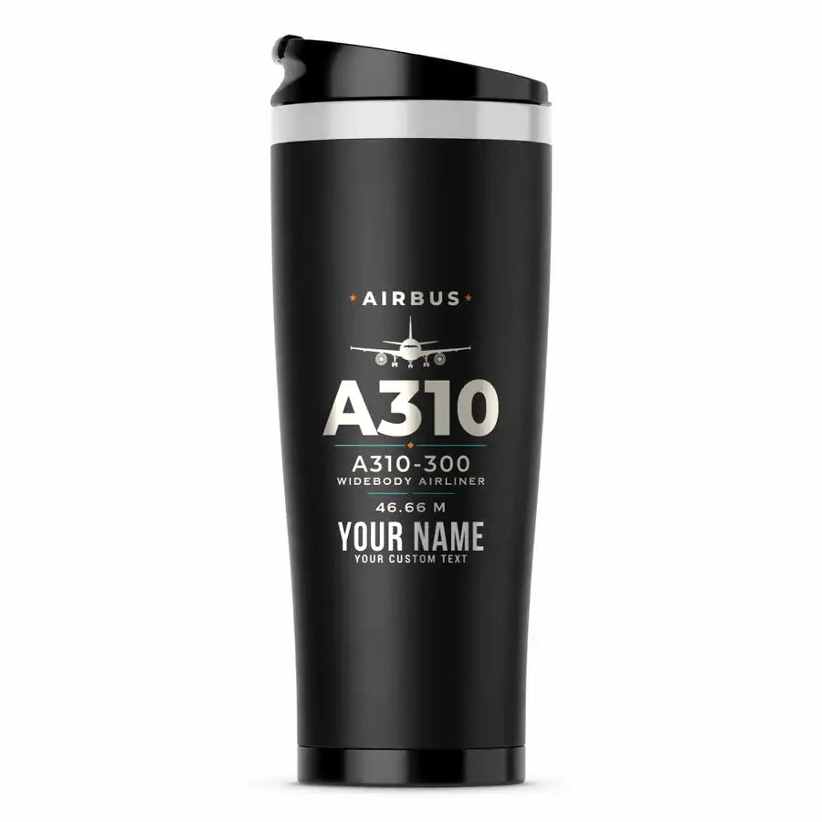 Airbus A310-300 - Heritage + Name - Stainless Steel (No Holder) - Black