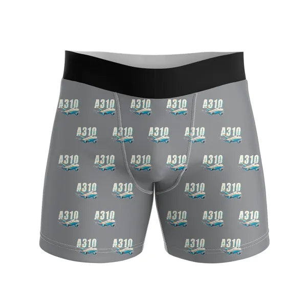 Airbus A310-300 - Men Boxers - Cartoon Pattern - Gray