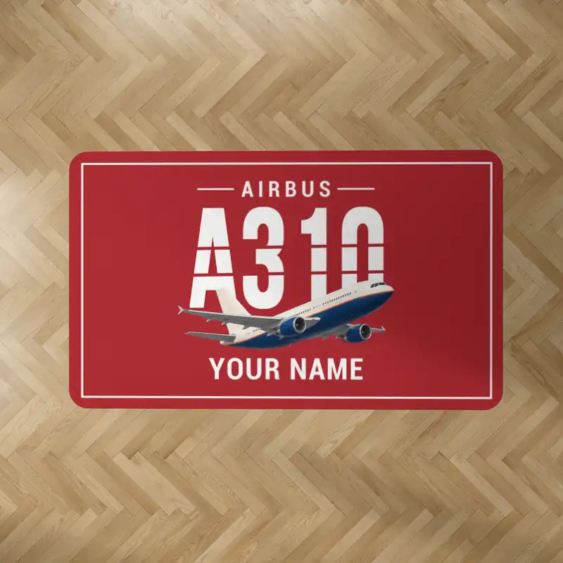 Airbus A310-300 - Original + Name - Rectangle Carpet - Red