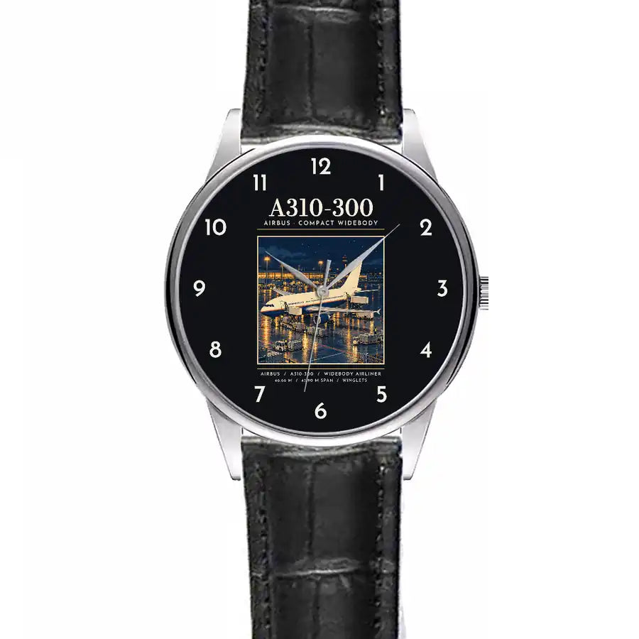 Airbus A310-300 - Poster - Leather Strap - Striped Black Leather Strap