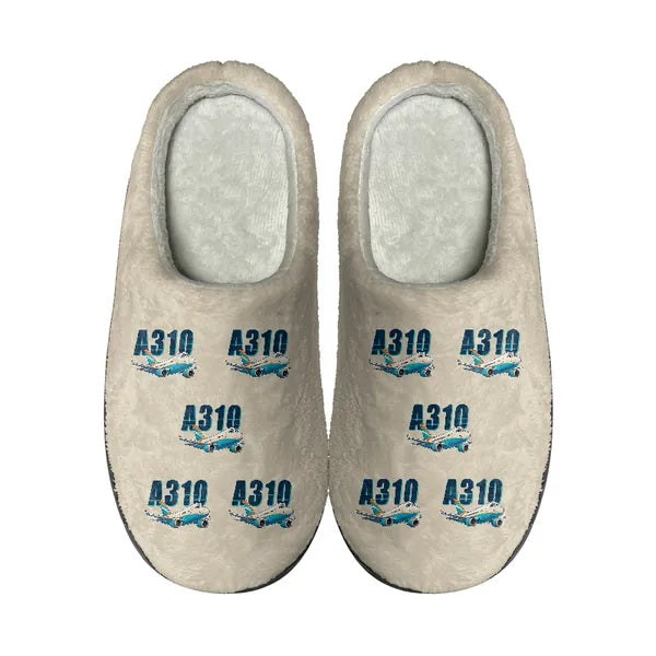 Airbus A310-300 - Slippers - Cotton - Cartoon Pattern - Beige