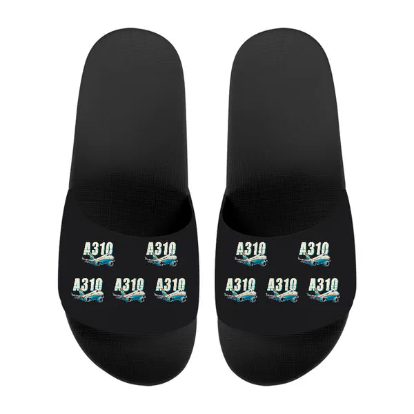 Airbus A310-300 - Slippers - Sport - Cartoon Pattern - Black