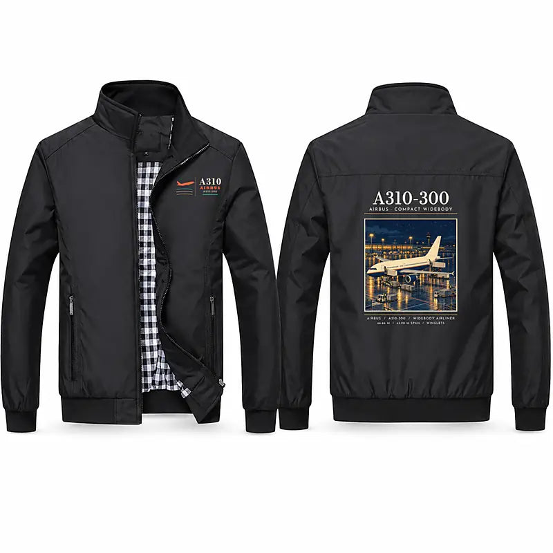 Airbus A310-300 Stylish Jackets - Stand Collar - Poster - Black