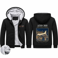 Thumbnail for Airbus A310-300 Zipped Sweatshirts - Poster - Black