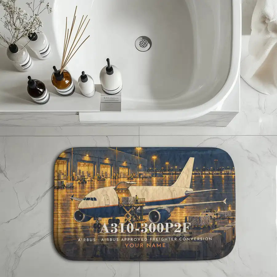 Airbus A310-300P2F - 3D + Name - Bath Mat