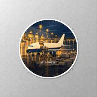 Thumbnail for Airbus A310-300P2F - 3D + Name - Circle Sticker - Close-up