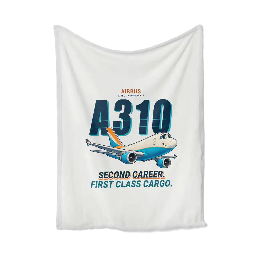 Airbus A310-300P2F - Cartoon - Blanket - White