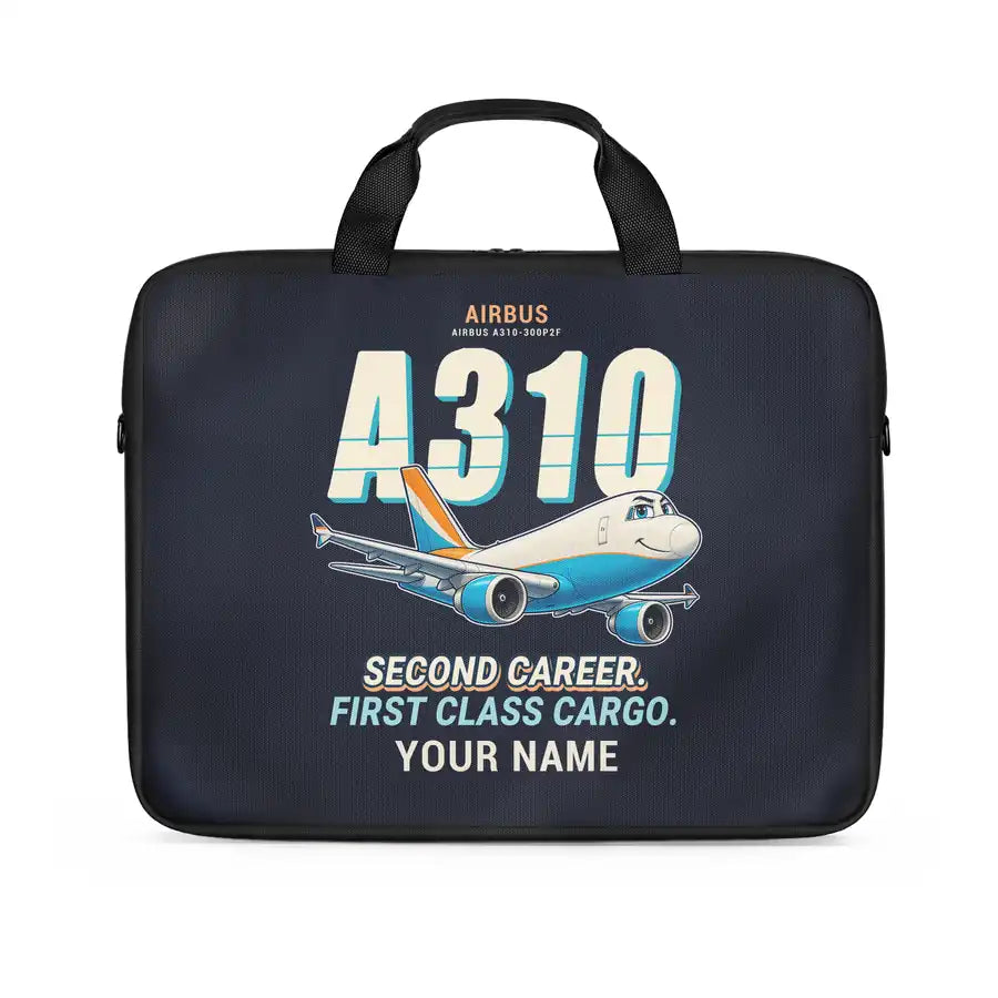 Airbus A310-300P2F - Cartoon + Name - Laptop Bag