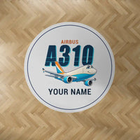 Thumbnail for Airbus A310-300P2F - Cartoon + Name - Round Carpet - Light Gray