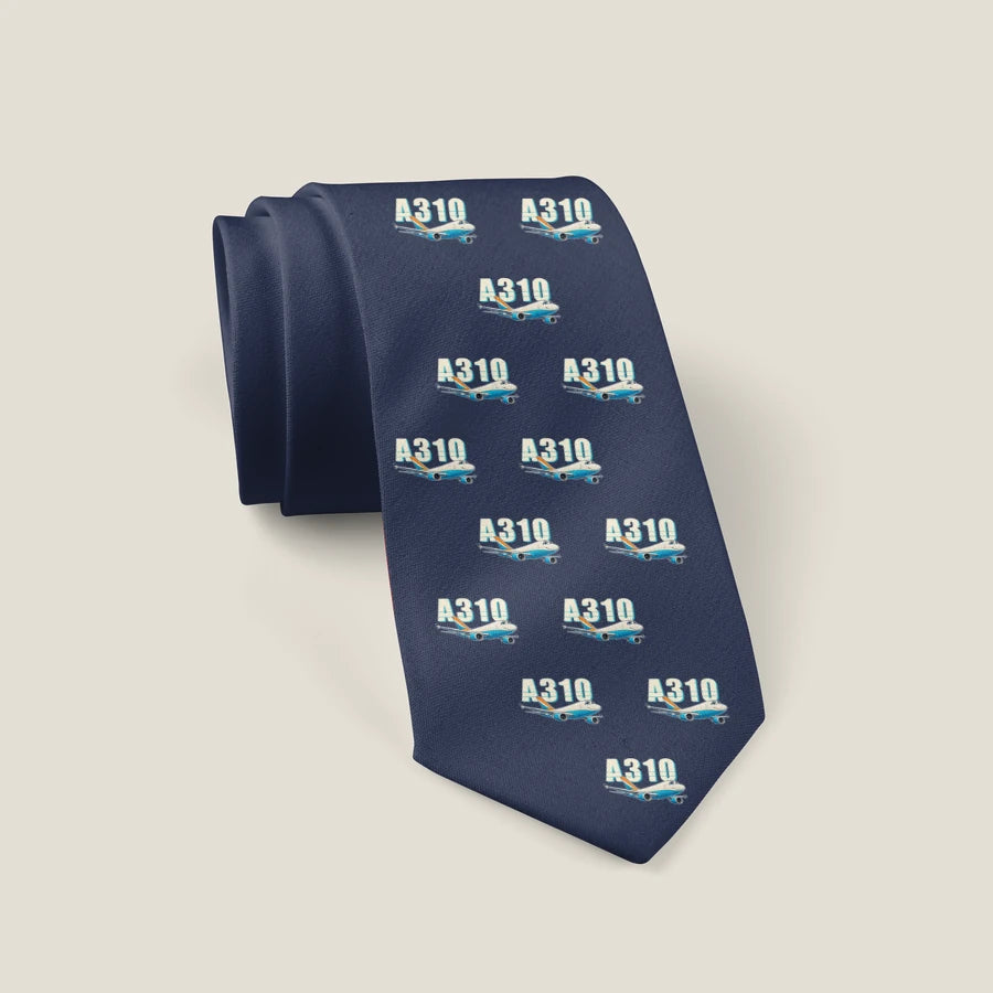 Airbus A310-300P2F - Cartoon Pattern - Tie - Navy Blue