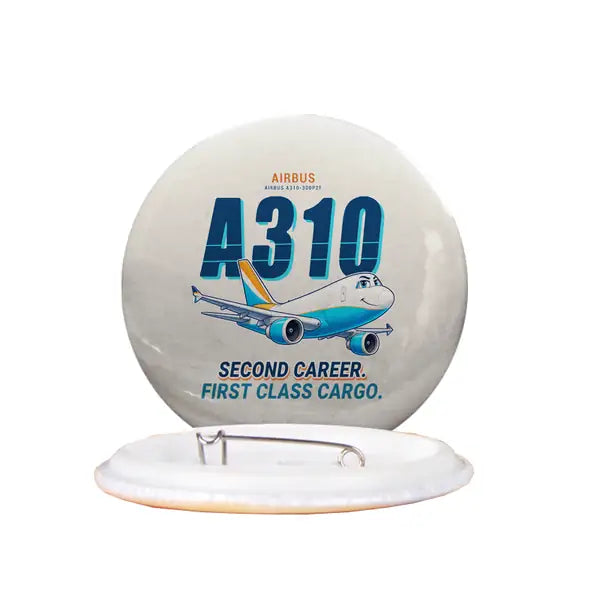 Airbus A310-300P2F - Cartoon - Pin - Beige