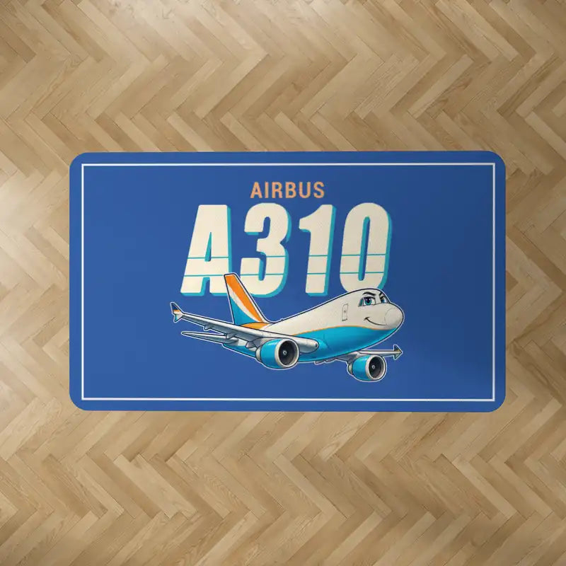 Airbus A310-300P2F - Cartoon - Rectangle Carpet - Blue