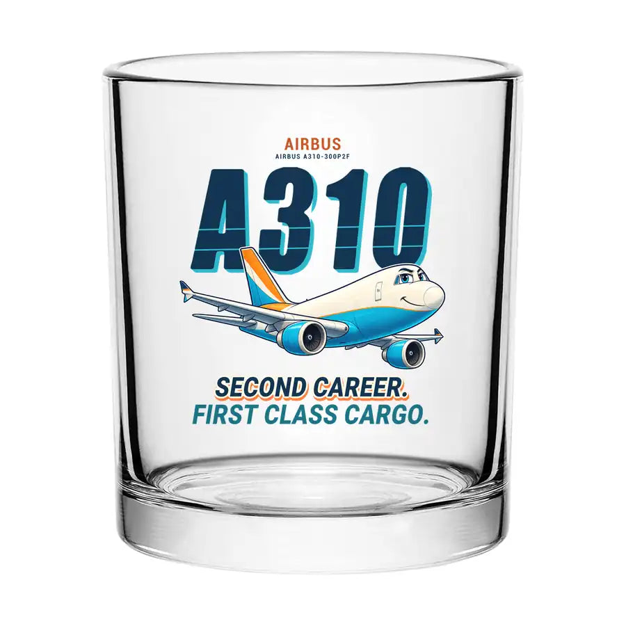Airbus A310-300P2F - Cartoon - Special Whiskey Glass