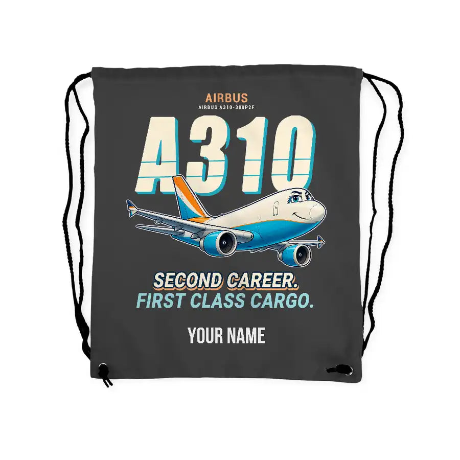 Airbus A310-300P2F - Drawstring Bag - Cartoon + Name - Gray