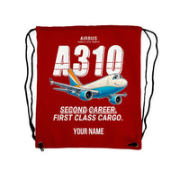 Thumbnail for Airbus A310-300P2F - Drawstring Bag - Cartoon + Name - Red