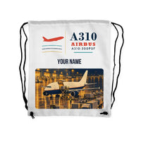 Thumbnail for Airbus A310-300P2F - Drawstring Bag - Classic + Name - White