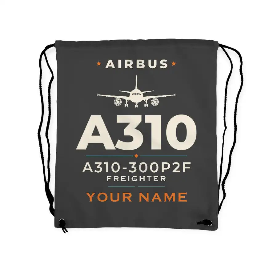 Airbus A310-300P2F - Drawstring Bag - Heritage + Name - Gray