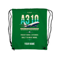 Thumbnail for Airbus A310-300P2F - Drawstring Bag - Original + Name - Green