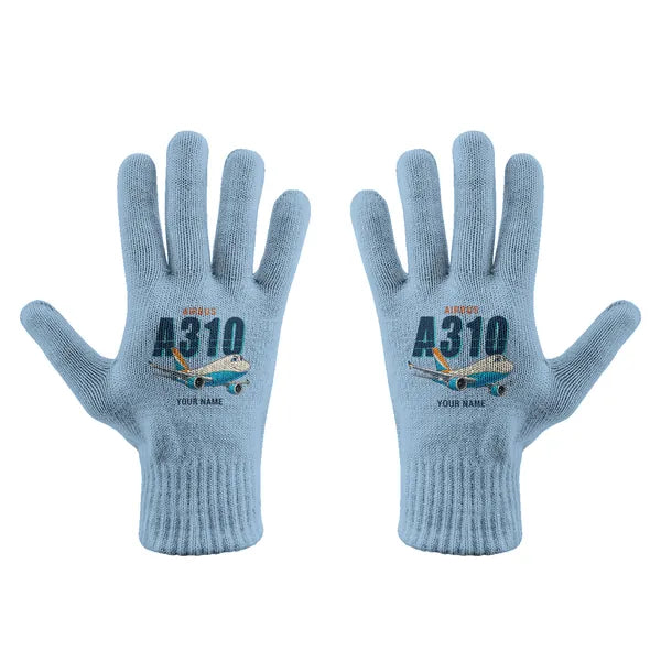 Airbus A310-300P2F - Gloves - Full - Cartoon + Name - Light Blue