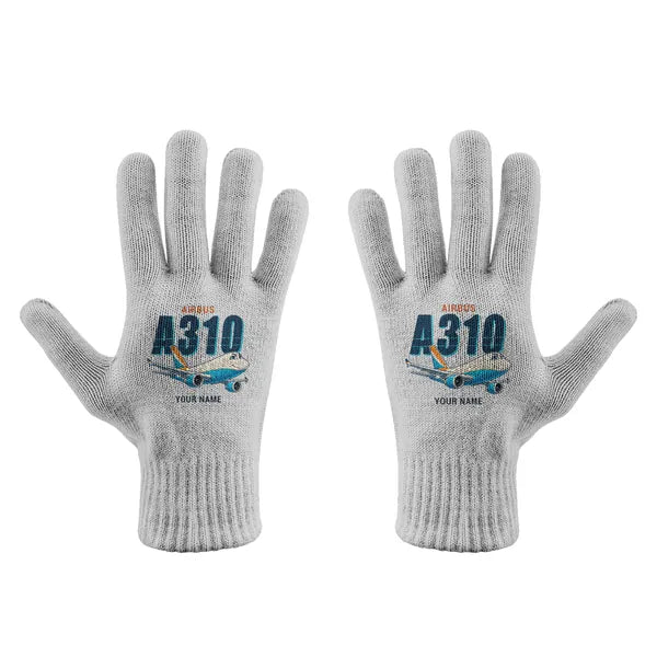 Airbus A310-300P2F - Gloves - Full - Cartoon + Name - Light Gray