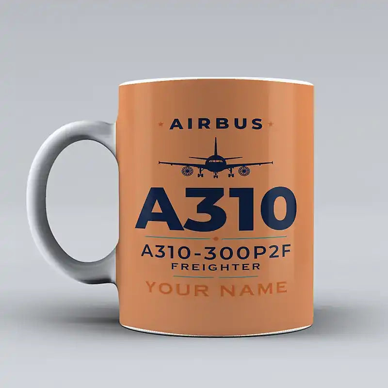 Airbus A310-300P2F - Heritage + Name - Mug - Orange